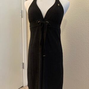 Terrycloth Ralph Lauren Black Halter Dress